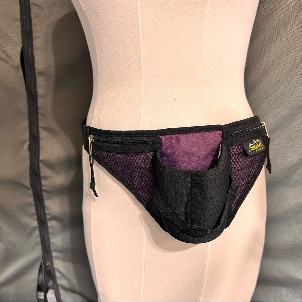 Duraflex Running Fanny Pack Water Bottle Holder Waist Bag Belt Bug Hiking Black